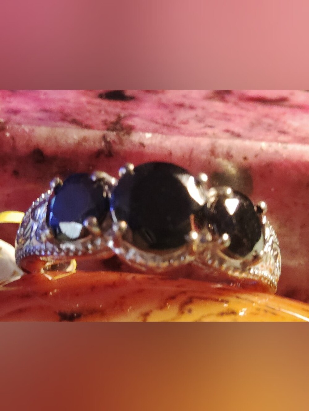 📌UNISEX📌 GENUINE SHUNGITE*/SOLID STERLING SILVER RING. SIZE 10